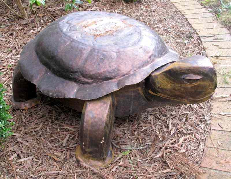 Appraisal: Turtle Garden Sculpturecopper tone sheet metal x x in