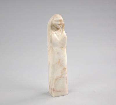 Appraisal: A Carved Marble Sculpture of a Native American Woman Simply