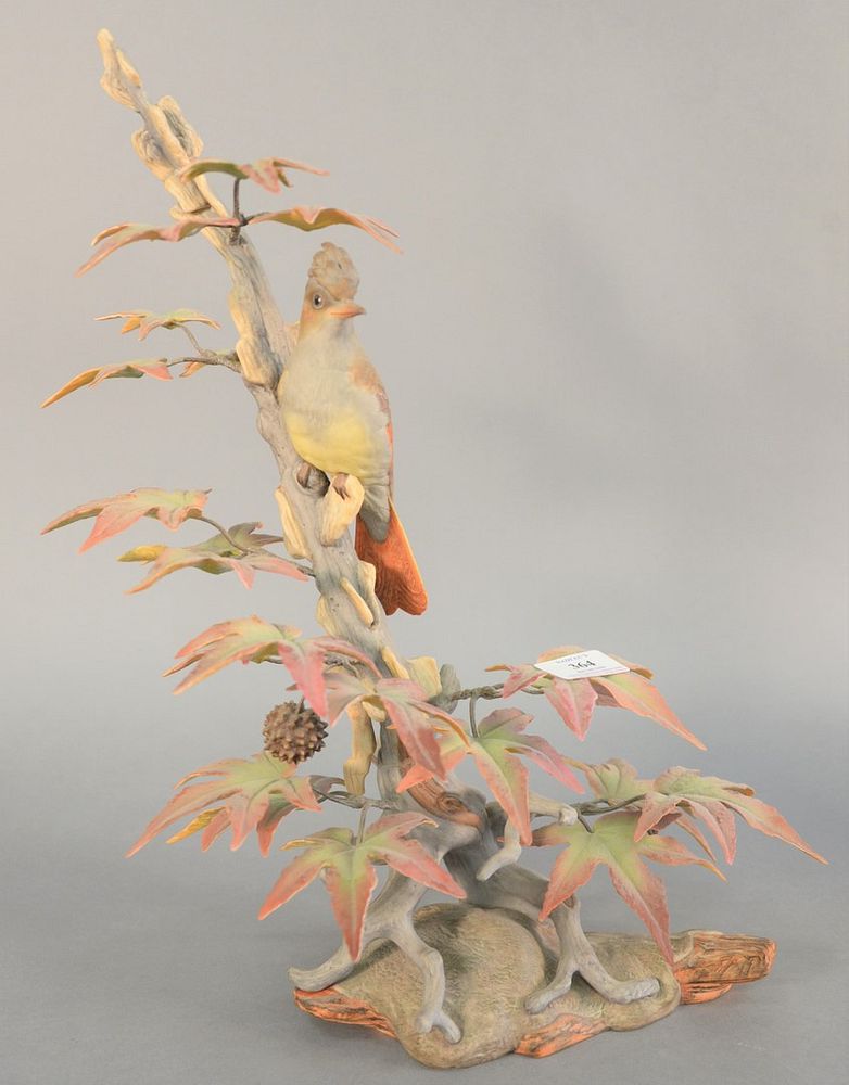 Appraisal: Boehm Crested Flycatcher porcelain sculpture Boehm Crested Flycatcher porcelain sculpture