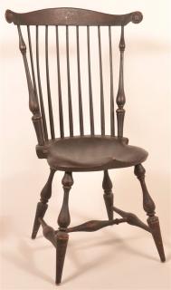 Appraisal: Reproduction Windsor Fan-Back Sidechair Signed River Bend Chair Co Shaped