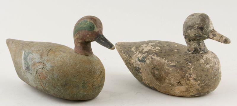 Appraisal: Pair of Greenwing Teal Decoys unknown maker great form both