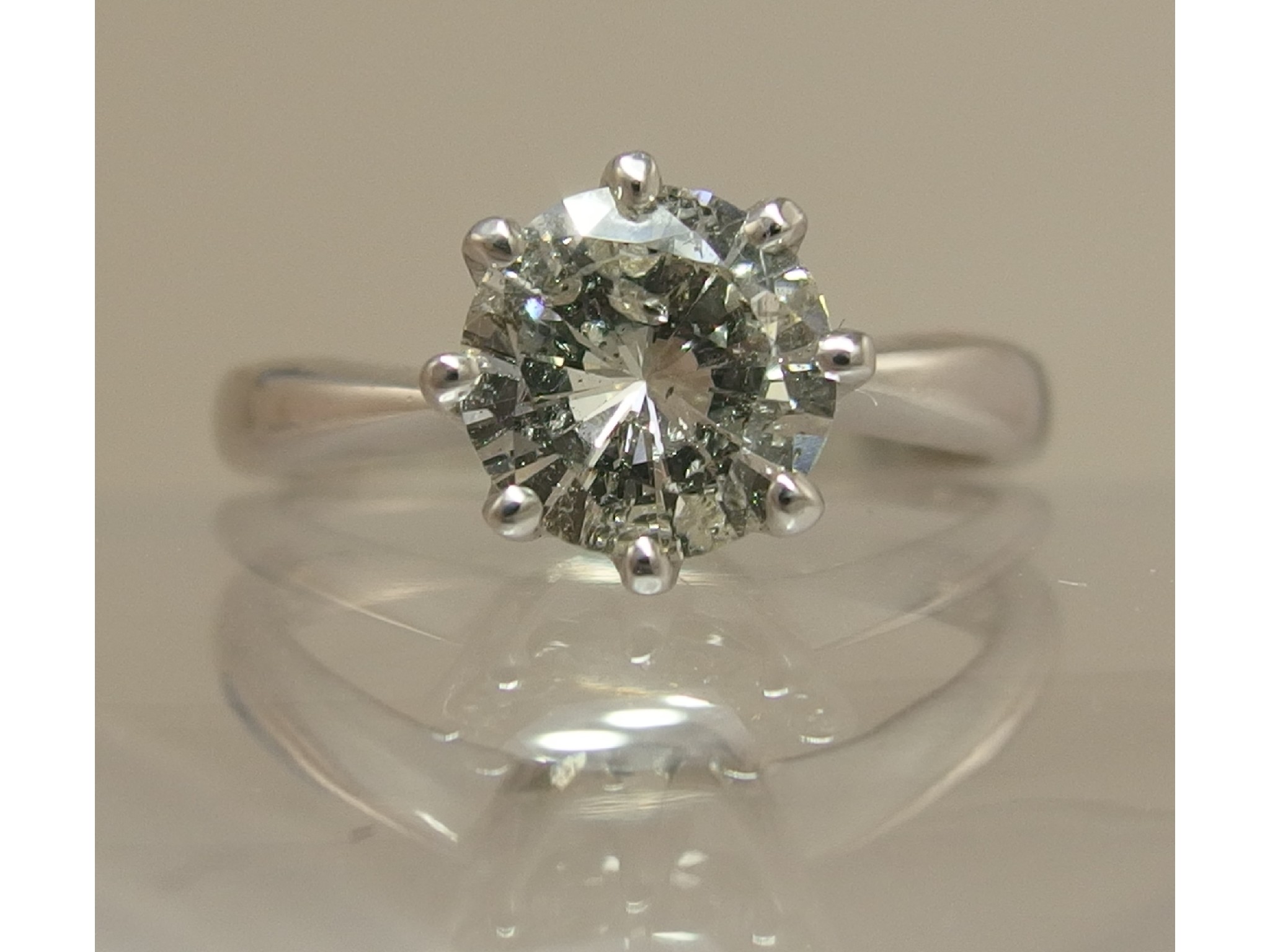 Appraisal: A solitaire diamond ring of approx ctsset in classic crown