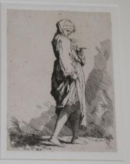 Appraisal: Salvatore Rosa Italian - etching of a young girl monogrammed