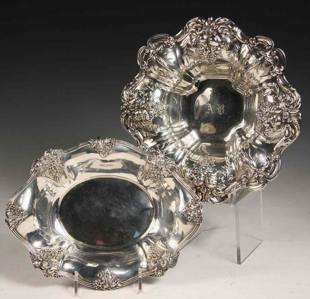 Appraisal: STERLING SILVER FRUIT BOWLS - Francis I Pattern Repousse Round