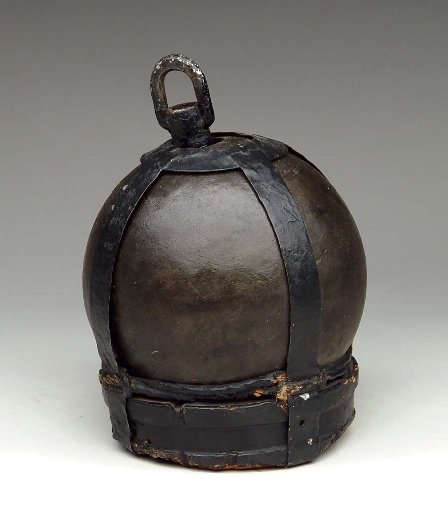 Appraisal: US NAVY -POUNDER WATERCAP FUSED CANNONBALL Non-excavated Missing watercap fuse