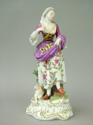 Appraisal: Naples figure of a lady in a purple and floral