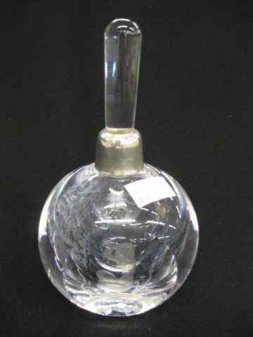 Appraisal: Swedish Crystal Sterling Perfume Bottle intaglio cut nude '' tall