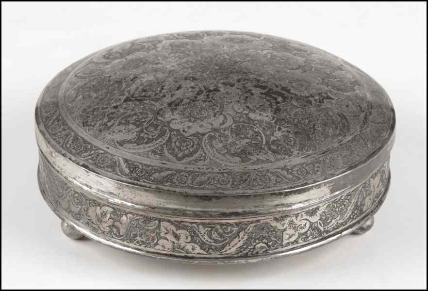 Appraisal: PERSIAN SILVER BOX Provenance The Collection of G Jules Marder