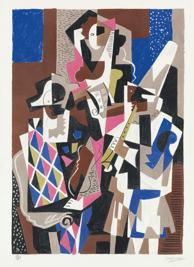 Appraisal: GINO SEVERINI Les Musiciens Color lithograph x mm x inches