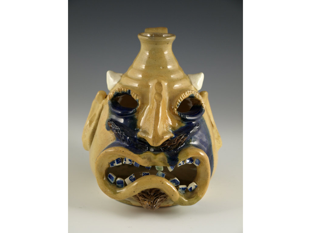 Appraisal: NC Folk Pottery Billy Ray Hussey very unusual form face