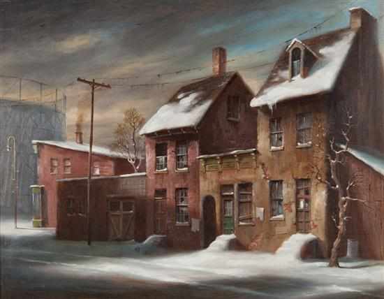 Appraisal: Melvin Miller American - Abandoned Baltimore Neighborhood in Winter oil