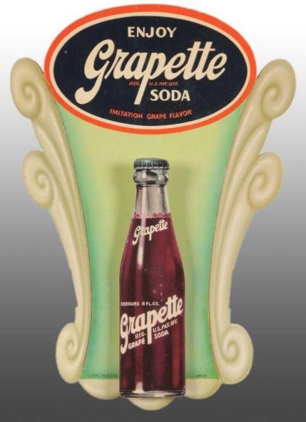 Appraisal: Cardboard Grapette Die-Cut Bottle Display Sign Description Only very light