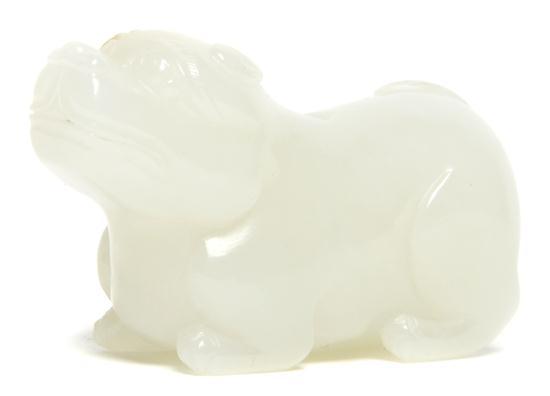 Appraisal: Chinese Carved Jade Figure of a Dog of near white