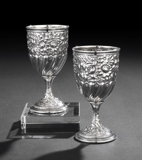 Appraisal: Good Pair of Gorham Sterling Silver Goblets Providence Rhode Island