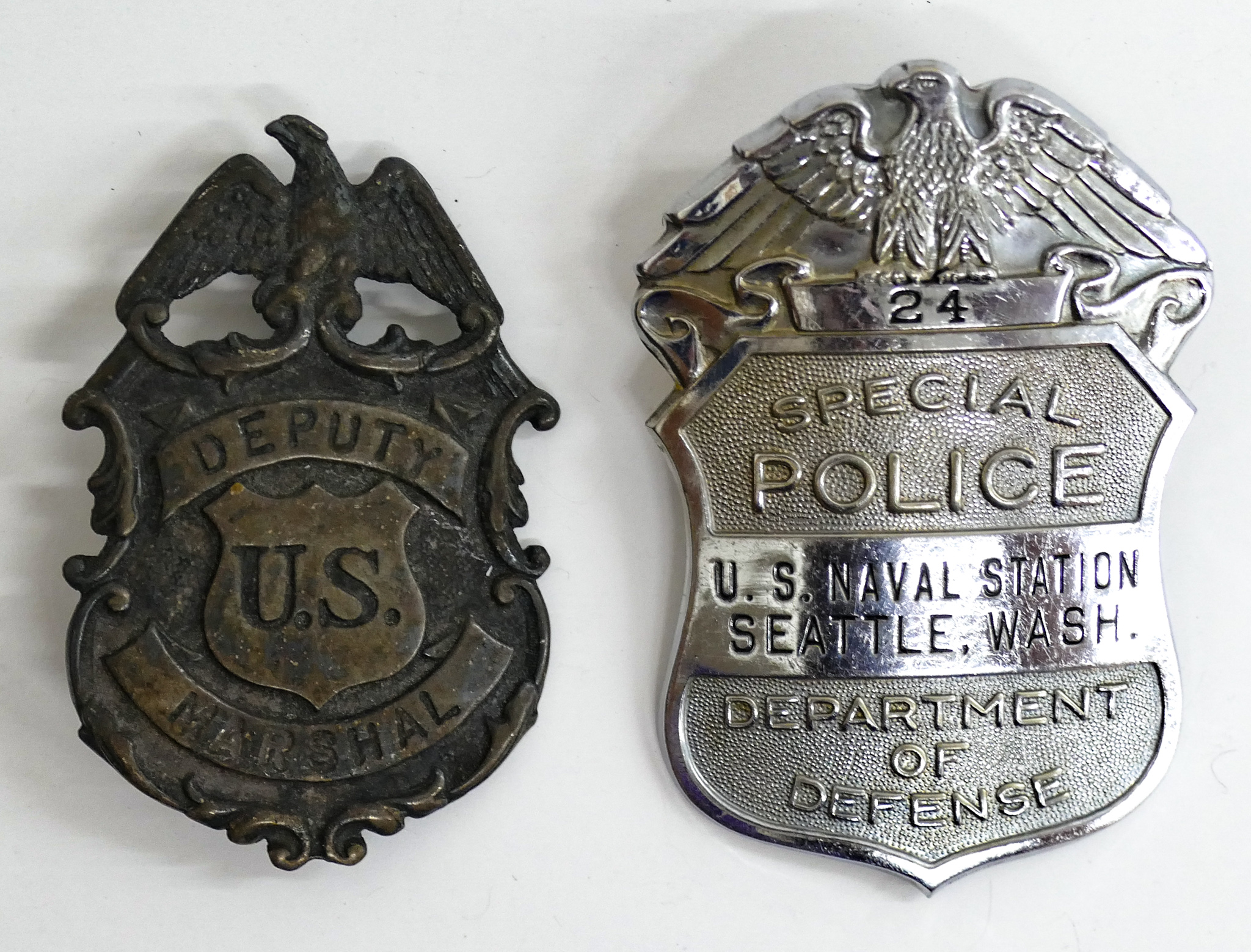 Appraisal: Box pc Old Police Marshal Badges