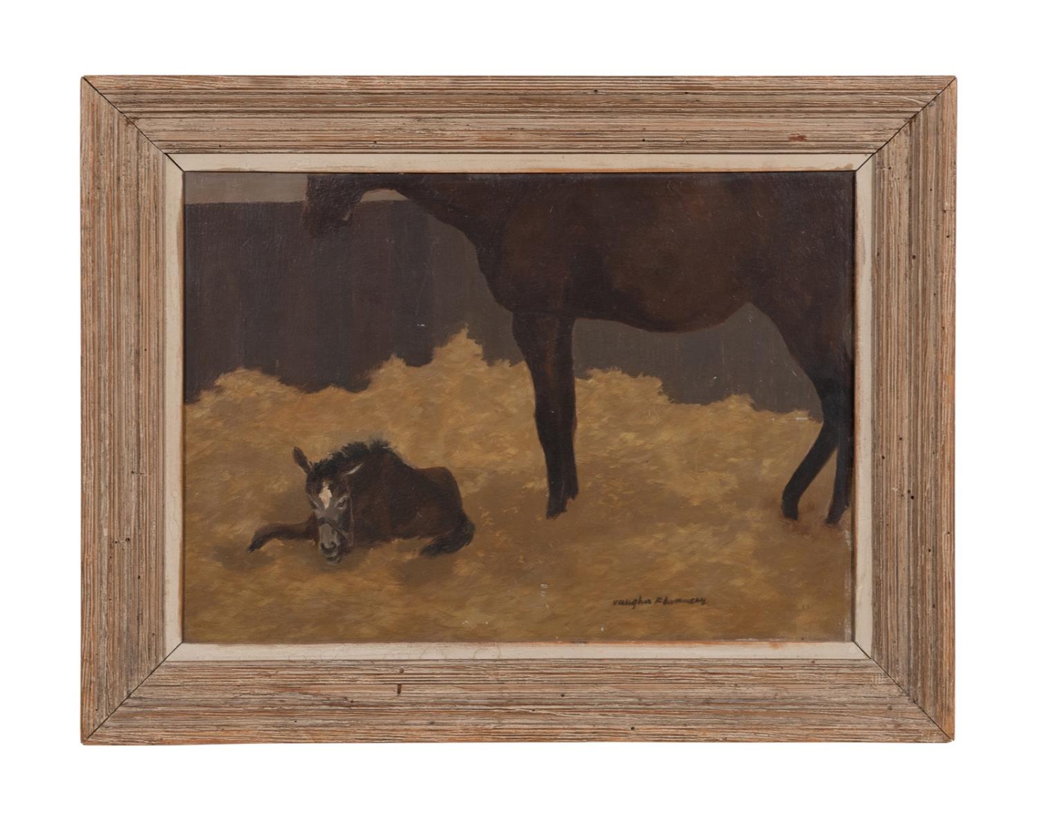 Appraisal: VAUGHN FLANNERY HORSE AND FOAL SIGNED OIL Vaughn Flannery American