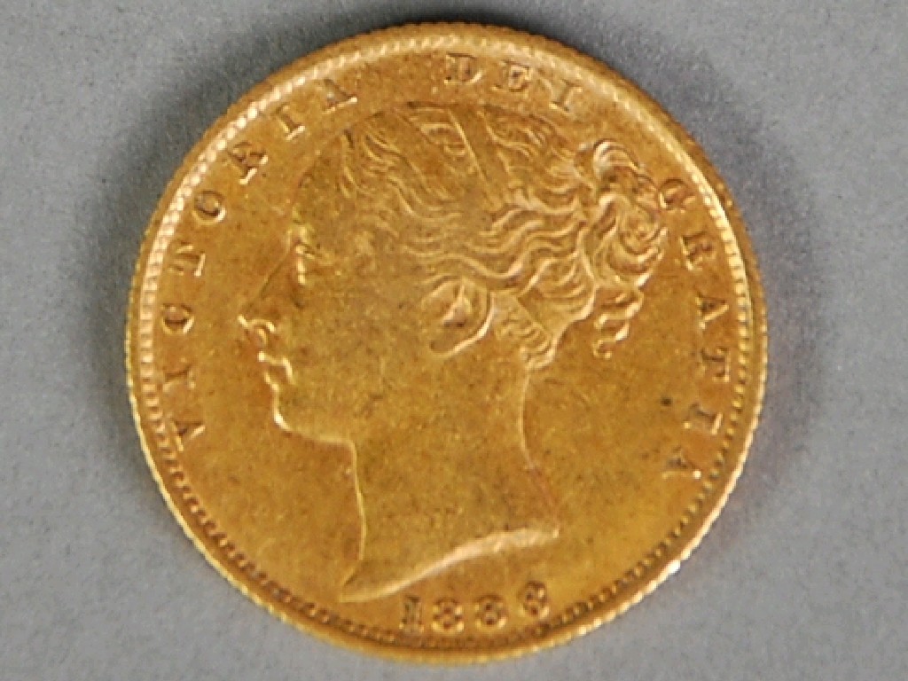 Appraisal: VICTORIA 'ANSELL' GOLD SOVEREIGN with shield on reverse