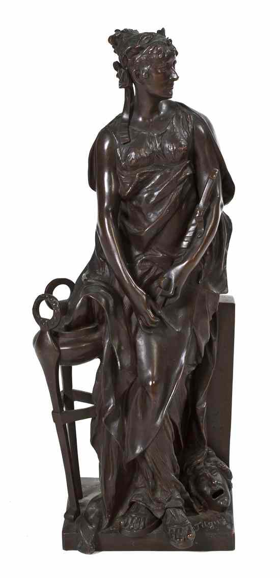 Appraisal: A German Bronze Figure Tilgner depicting a classically robed maiden