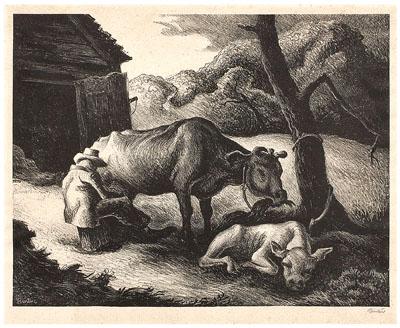 Appraisal: Thomas Hart Benton lithograph White Calf edition of published by