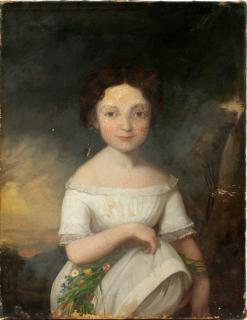 Appraisal: AMERICAN SCHOOL TH CENTURY PORTRAIT OF A GIRL AMERICAN SCHOOL