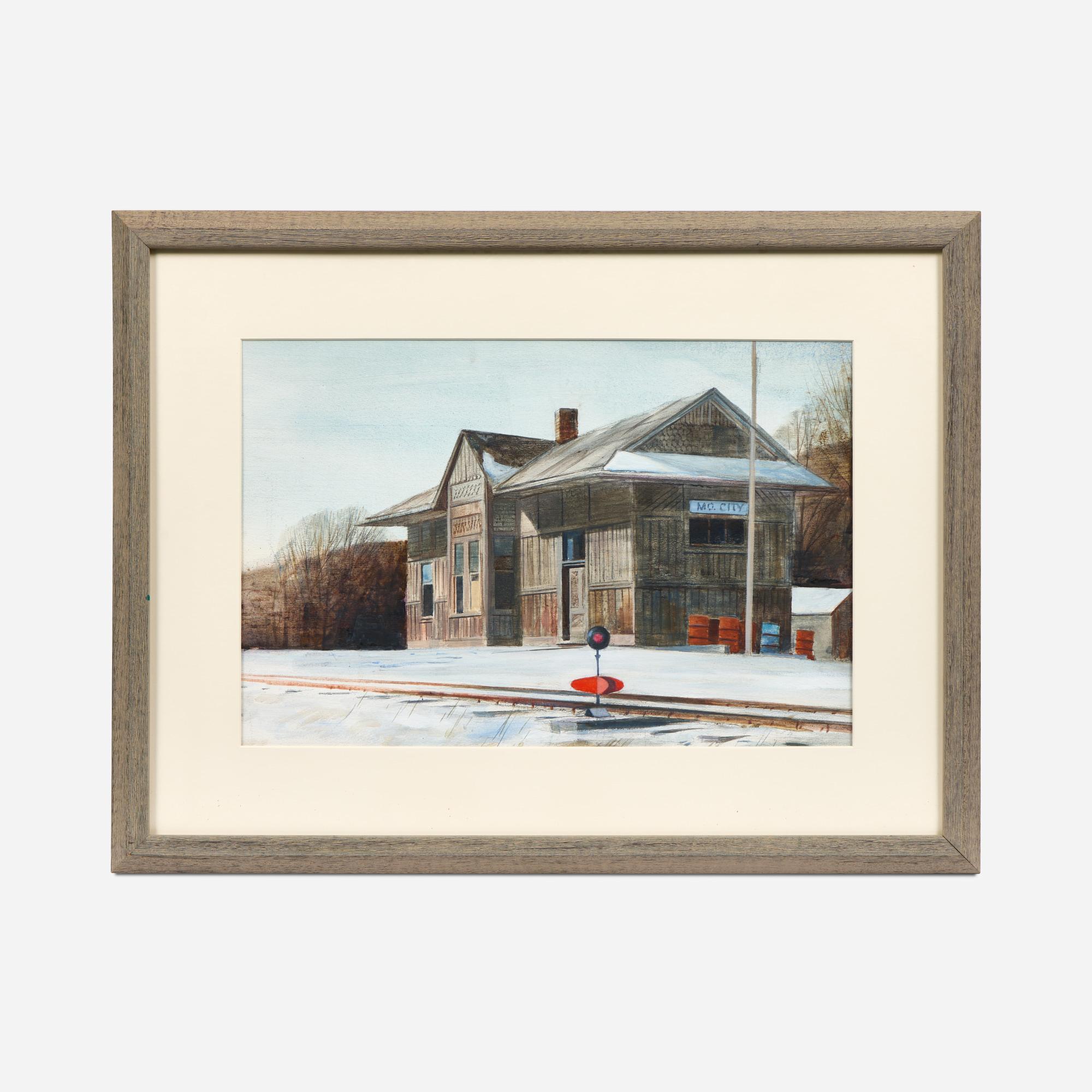 Appraisal: JACK O'HARA R R STATION AT MISSOURI CITY WATERCOLOR Jack