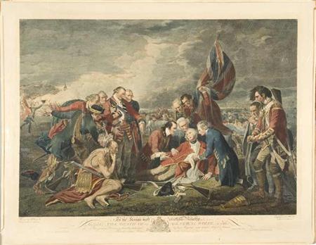 Appraisal: After Benjamin West THE DEATH OF GENERAL WOLFE Hand-colored engraving