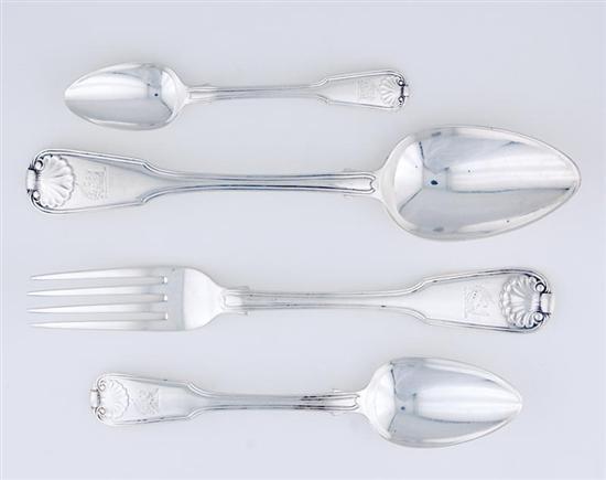 Appraisal: Georgian sterling flatware service William Eley London dated King's pattern