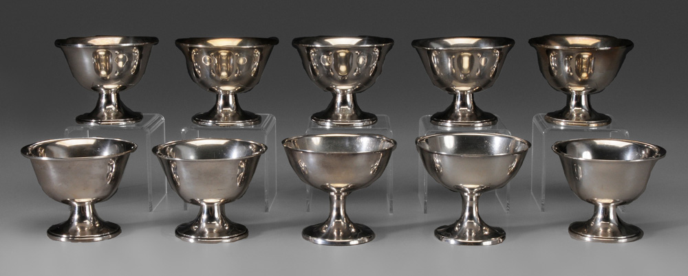 Appraisal: Ten Sterling Sherbet Cups American th century eight - in