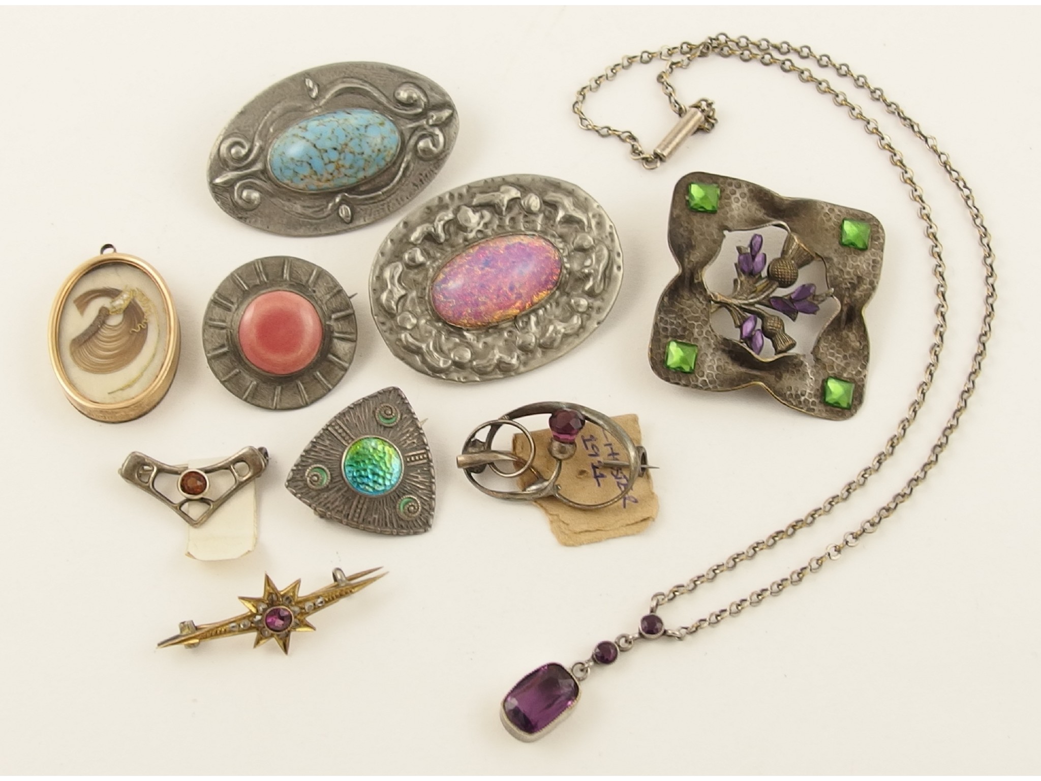 Appraisal: A good collection of Arts Crafts jewellery to include a