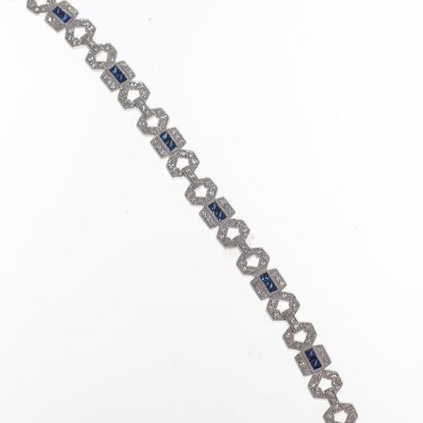 Appraisal: DIAMOND SAPPHIRE BRACELET In the Art Deco style Fine full