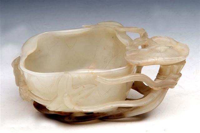 Appraisal: AN TH CENTURY CHINESE 'WHITE' JADE LIPPED WATER CUP in