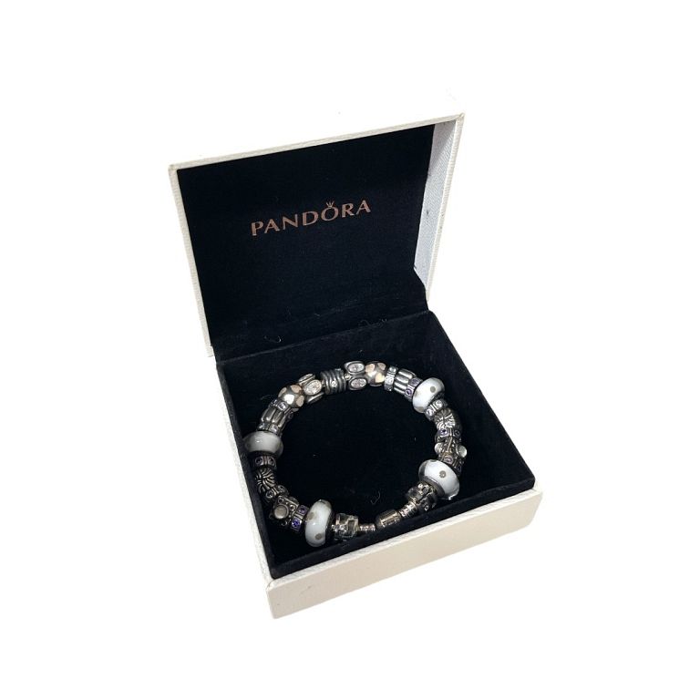 Appraisal: Pandora Sterling Silver Bracelet Pandora bracelet in original box Brand