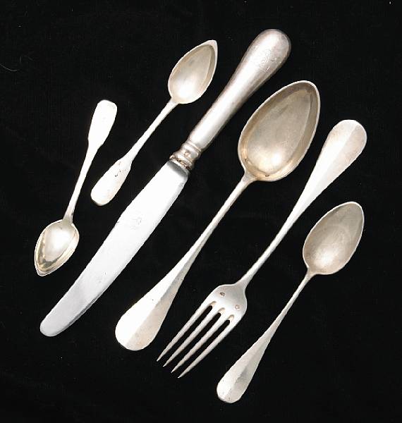 Appraisal: An Austrian standard silver partial and assembled flatware setVarious makers