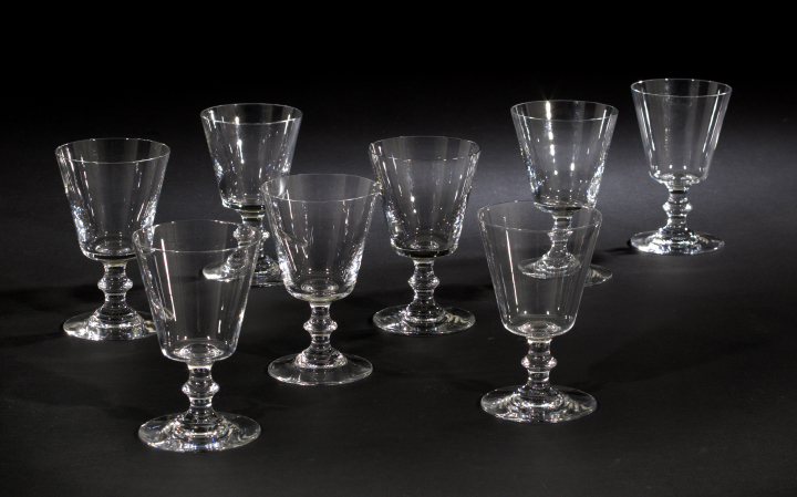 Appraisal: Set of Eight Baccarat Crystal Red Wine Goblets in the