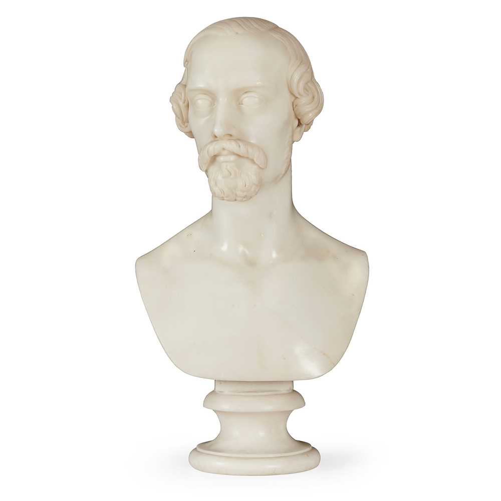 Appraisal: WHITE STATUARY MARBLE BUST OF A GENTLEMAN MID TH CENTURY