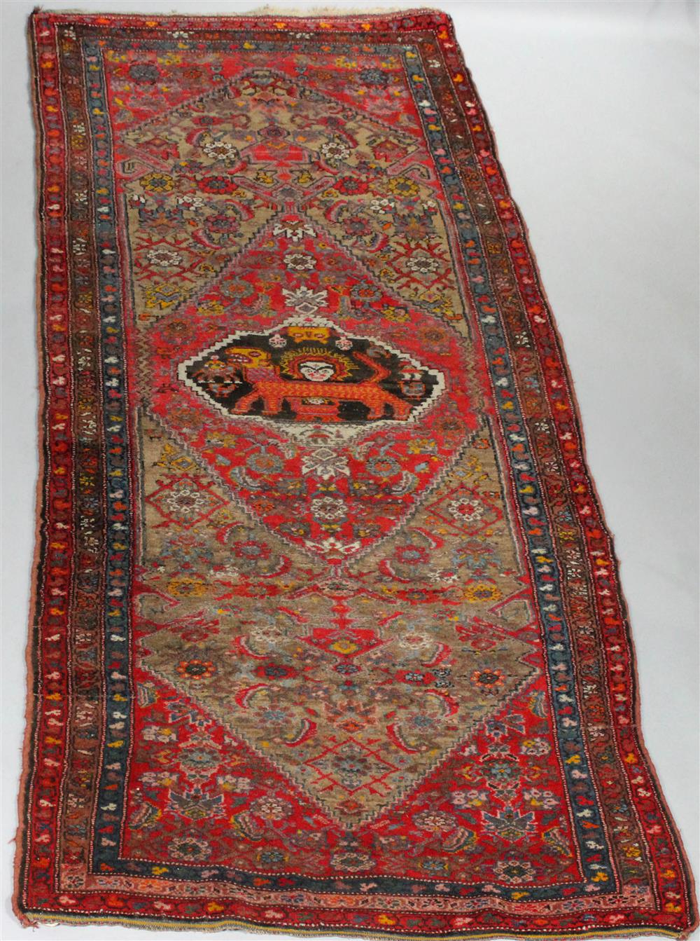 Appraisal: PERSIAN KURDISH WOOL RUNNER of unusual and dramatic design with