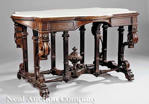 Appraisal: A Fine American Carved Rosewood Center Table c - attributed