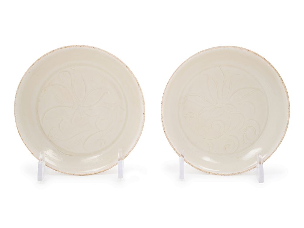 Appraisal: A Pair of Small Chinese Ding-Type Porcelain Dishes Each diam