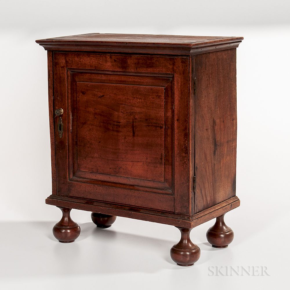 Appraisal: Walnut Panel-front Spice Chest Walnut Panel-front Spice Chest England early