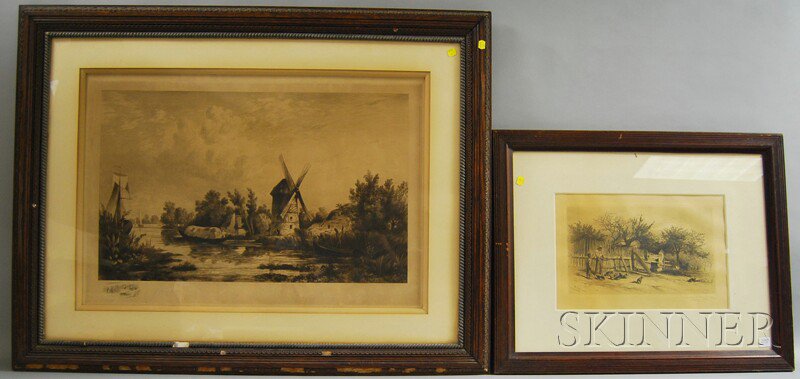 Appraisal: Two Framed Etchings James David Smillie American - My Colored