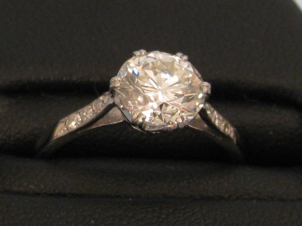 Appraisal: A single stone Diamond Ring the brilliant-cut stone approx weight