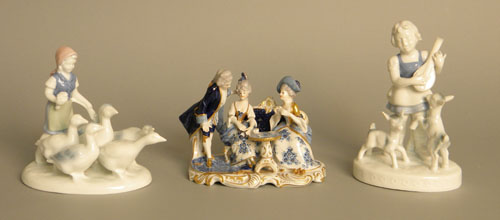 Appraisal: Two Bavarian porcelain figural groups h and h together with