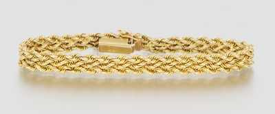 Appraisal: A Ladies' Italian k Gold Bracelet k yellow gold braided