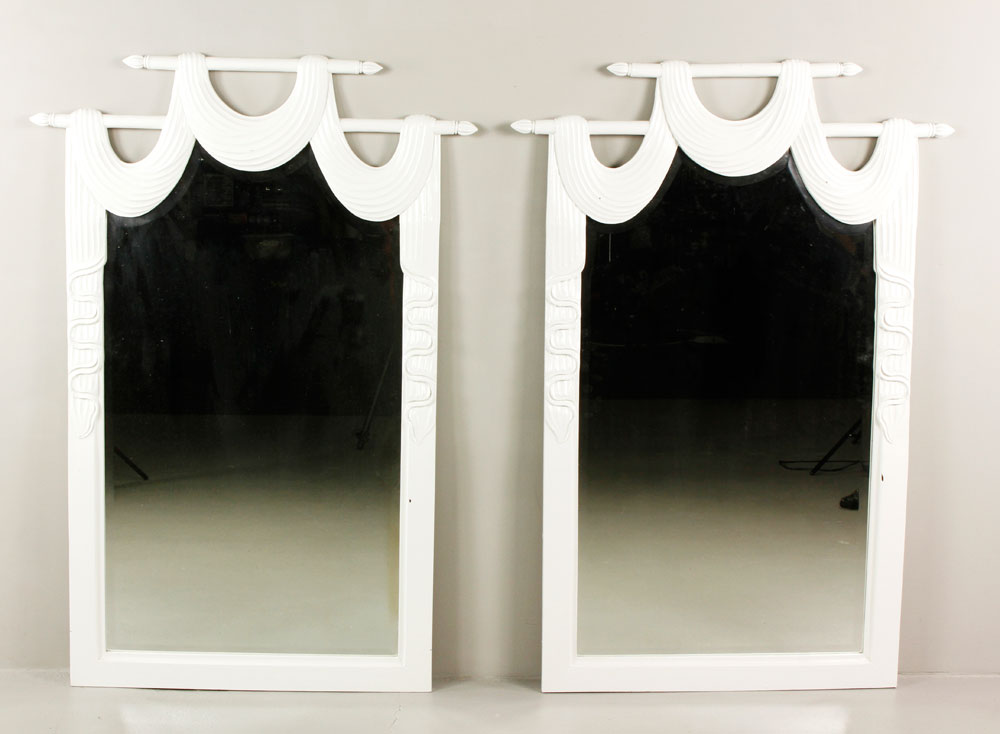 Appraisal: - Pair of Framed Mirrors Pair of framed mirrors Hollywood