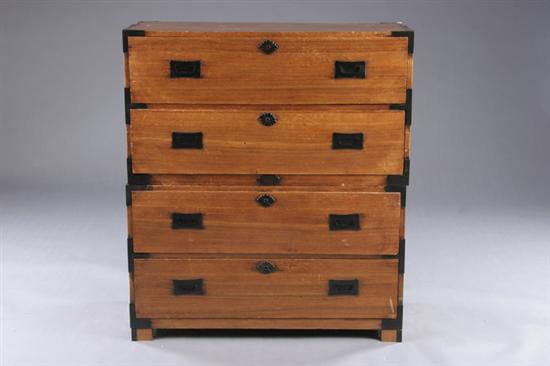 Appraisal: JAPANESE TANSU th century In two sections of rectangular-form with