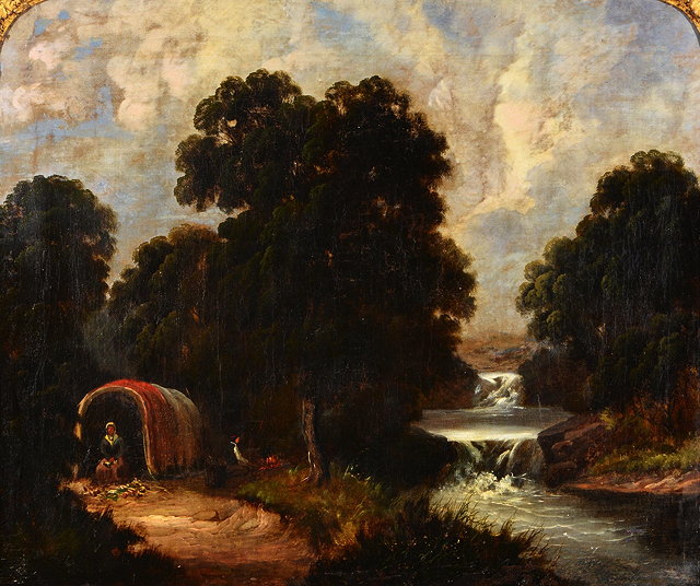 Appraisal: FOLLOWER OF WILLIAM SHAYERA gypsy encampment on a river bank