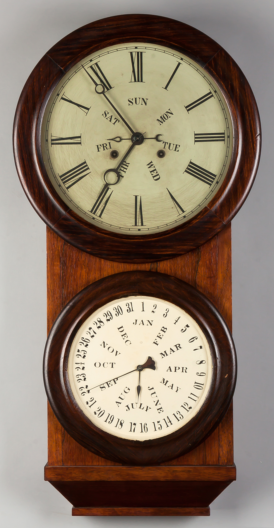 Appraisal: LF WW Carter Wall Clock with B B Lewis Perpetual