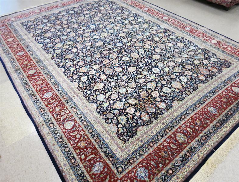 Appraisal: FINE SINO-PERSIAN WOOL AND SILK CARPET overall floral design on