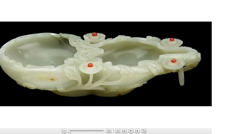 Appraisal: Chinese white jade double gourd brush washerThe well-hollowed double-gourd washer