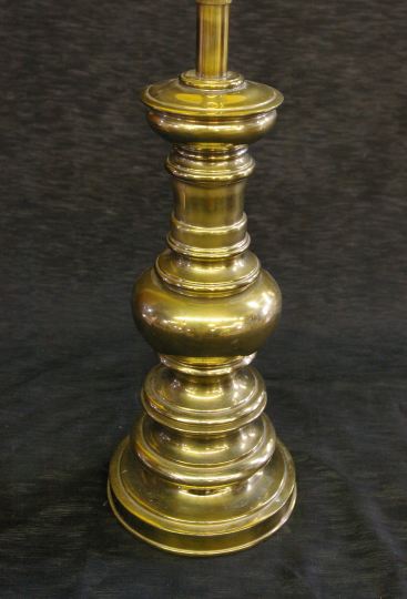 Appraisal: Weighty Brass English Library Table Lamp second quarter th century